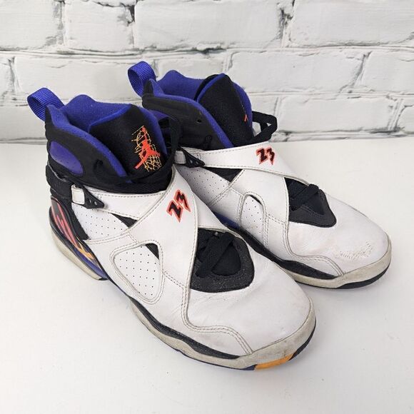 Nike air Jordan 8 retro Three peat Youth running shoes 6Y - Picture 3 of 10